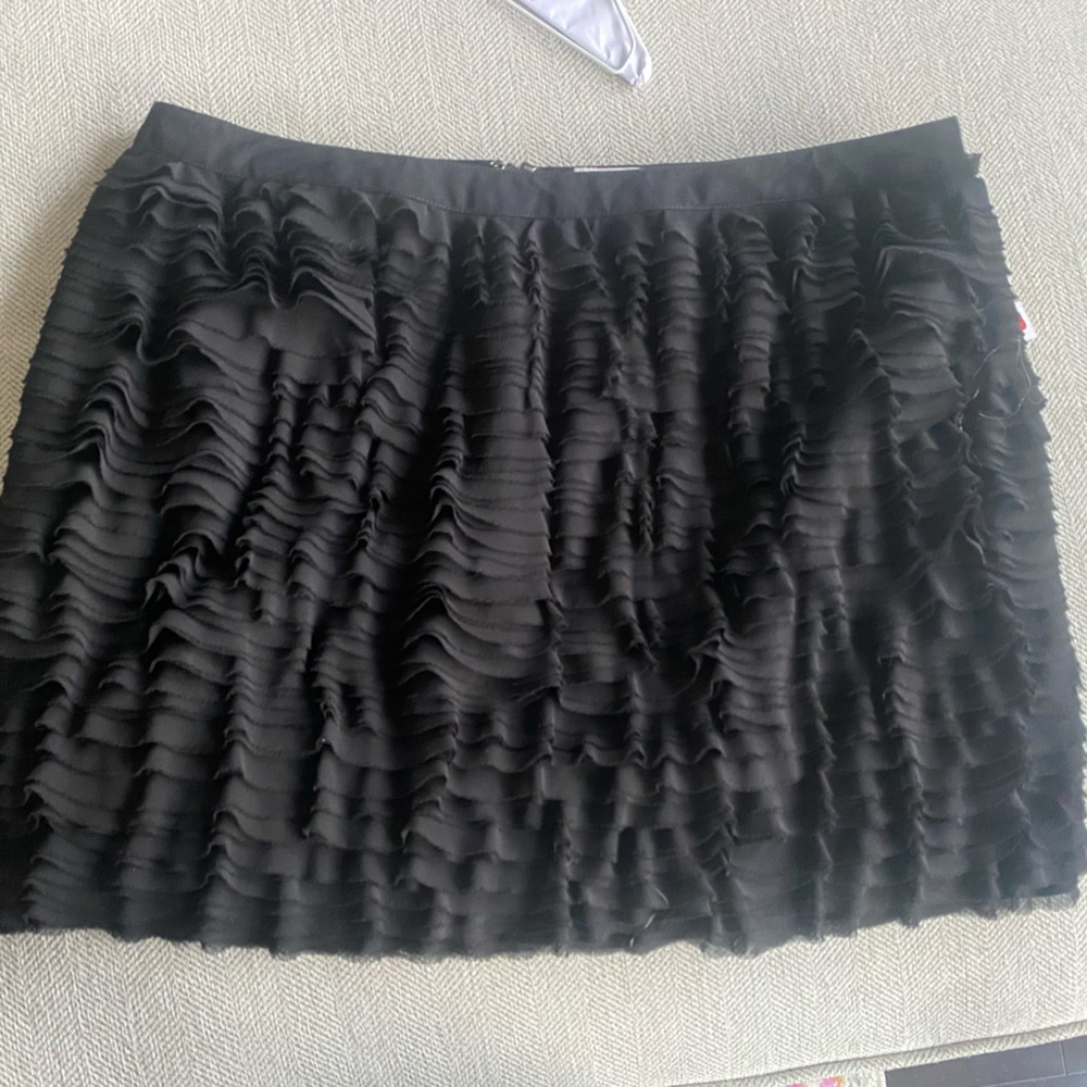 Michael Kors Black Ruffled Mini Skirt